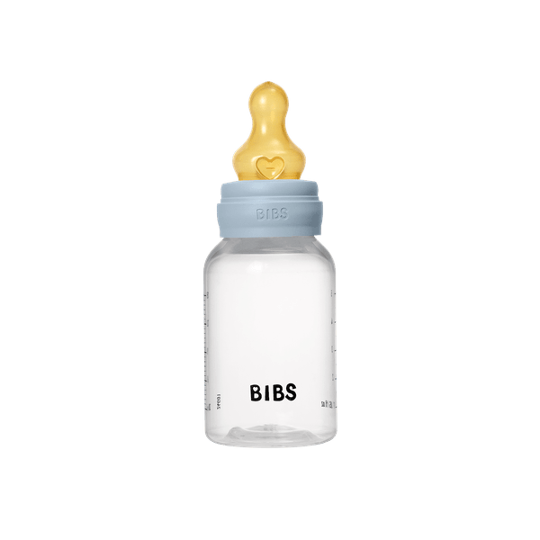 BIBS - Set complet biberon anticolici PP fara BPA, 150 ml, Latex, Baby Blue