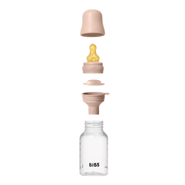 BIBS - Set complet biberon anticolici PP fara BPA, 150 ml, Latex, Blush