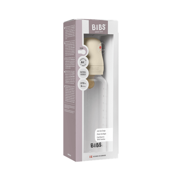 BIBS - Set complet biberon anticolici PP fara BPA, 270 ml, Latex, Ivory