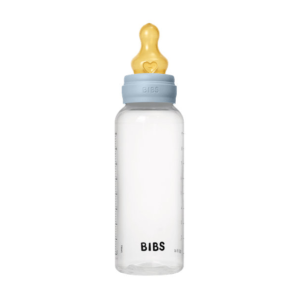 BIBS - Set complet biberon anticolici PP fara BPA, 270 ml, Latex, Baby Blue