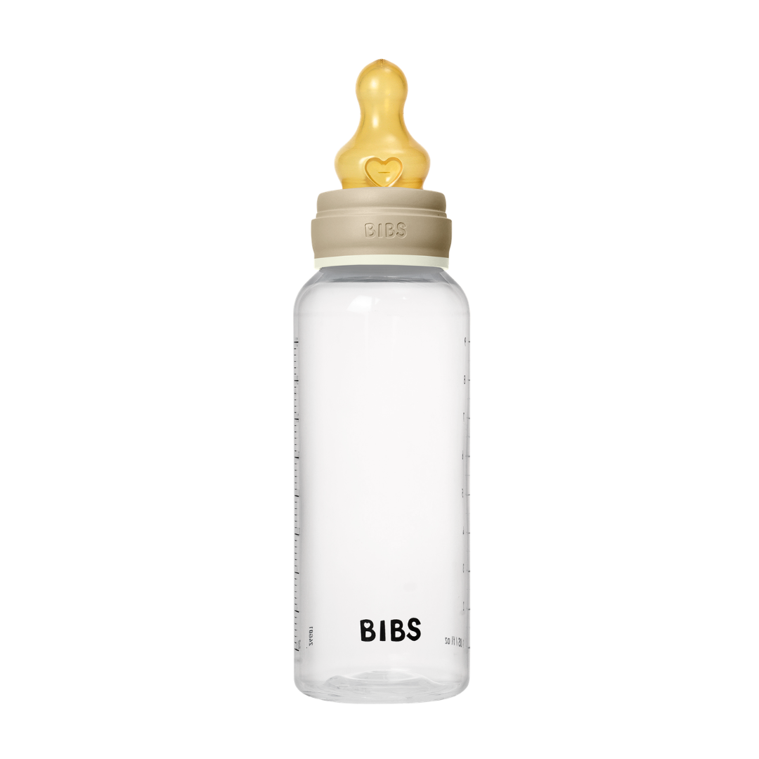 BIBS - Set complet biberon fosforescent anticolici PP fara BPA, 270 ml, Latex, Vanilla Glow