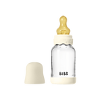 BIBS - Set complet biberon Boheme din sticla anticolici cu tetina din latex, flux lent, 120 ml, Ivory