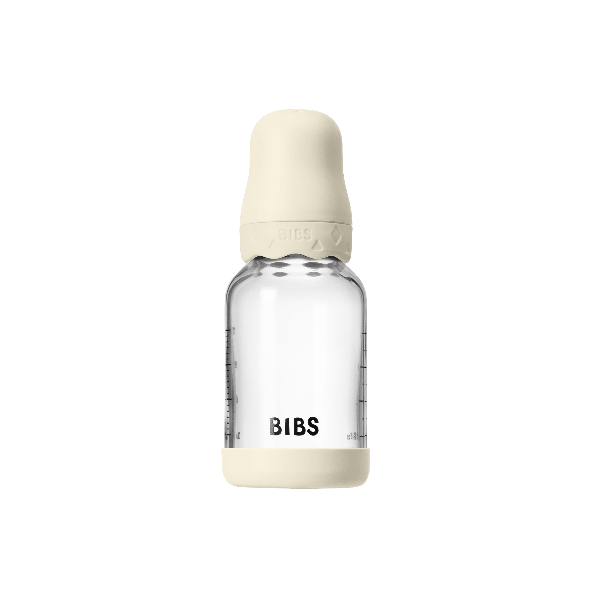 BIBS - Set complet biberon Boheme din sticla anticolici cu tetina din latex, flux lent, 120 ml, Ivory