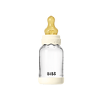 BIBS - Set complet biberon Boheme din sticla anticolici cu tetina din latex, flux lent, 120 ml, Ivory