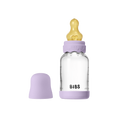 BIBS - Set complet biberon Boheme din sticla anticolici cu tetina din latex, flux lent, 120 ml, Violet Sky