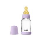 BIBS - Set complet biberon Boheme din sticla anticolici cu tetina din latex, flux lent, 120 ml, Violet Sky
