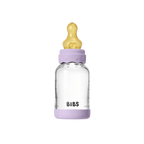 BIBS - Set complet biberon Boheme din sticla anticolici cu tetina din latex, flux lent, 120 ml, Violet Sky