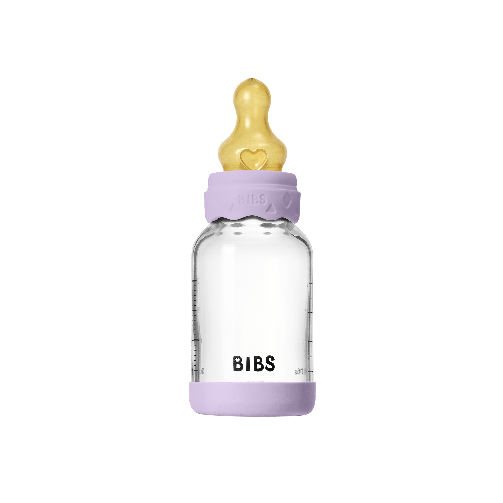BIBS - Set complet biberon Boheme din sticla anticolici cu tetina din latex, flux lent, 120 ml, Violet Sky