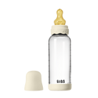 BIBS - Set complet biberon Boheme din sticla anticolici cu tetina din latex, flux mediu, 240 ml, Ivory