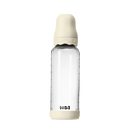 BIBS - Set complet biberon Boheme din sticla anticolici cu tetina din latex, flux mediu, 240 ml, Ivory