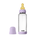 BIBS - Set complet biberon Boheme din sticla anticolici cu tetina din latex, flux mediu, 240 ml, Violet Sky