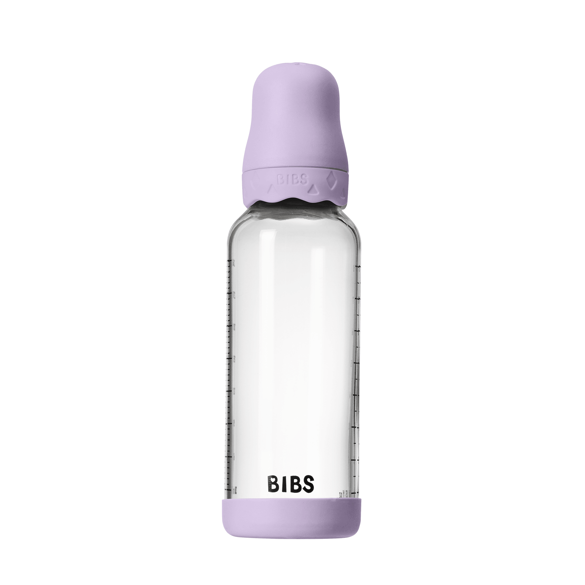 BIBS - Set complet biberon Boheme din sticla anticolici cu tetina din latex, flux mediu, 240 ml, Violet Sky