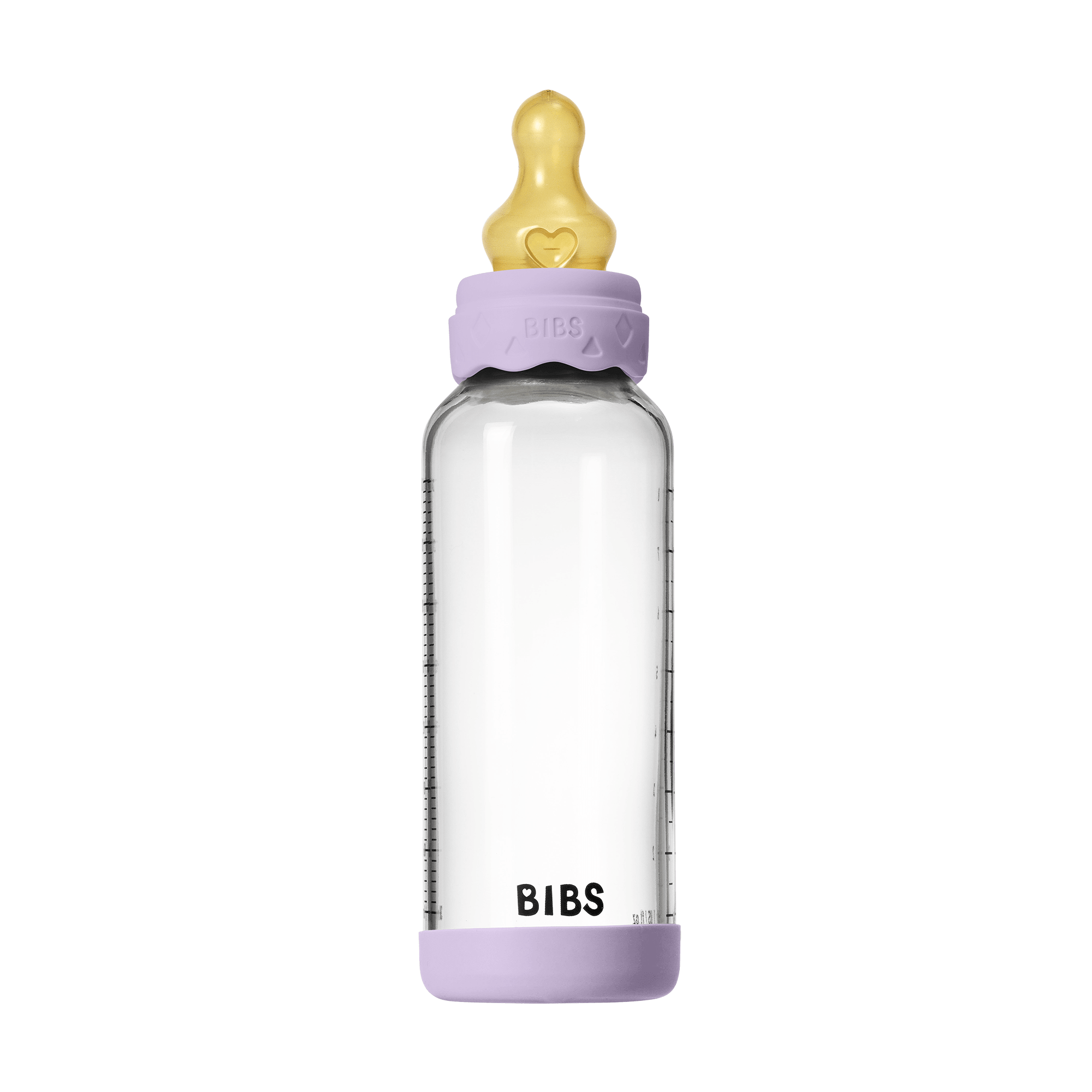 BIBS - Set complet biberon Boheme din sticla anticolici cu tetina din latex, flux mediu, 240 ml, Violet Sky