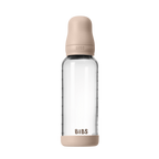 BIBS - Set complet biberon din sticla anticolici cu tetina din latex, flux mediu, 240 ml, Blush
