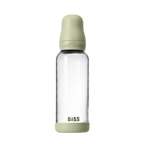 BIBS - Set complet biberon din sticla anticolici cu tetina din latex, flux mediu, 240 ml, Sage