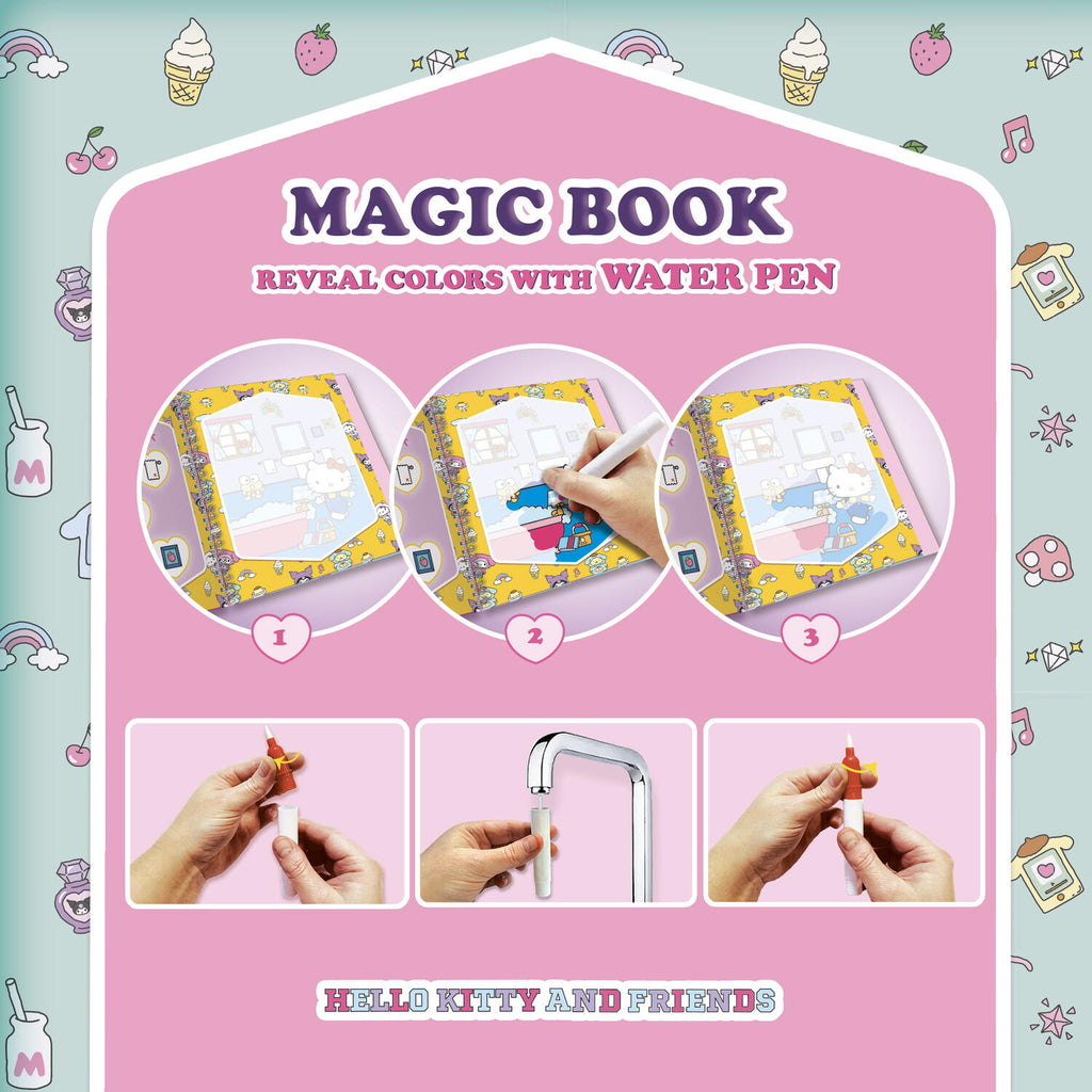 Waterbook: Carte de colorat cu apa - Hello Kitty & prietenii