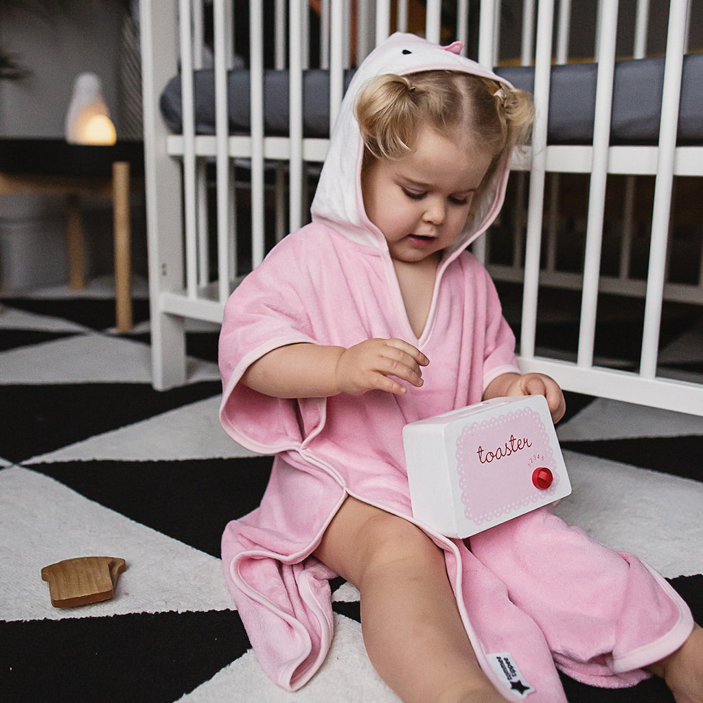 Halat de baie tip Poncho Tommee Tippee, (2-4 ani), Pinguinul Penny, Roz
