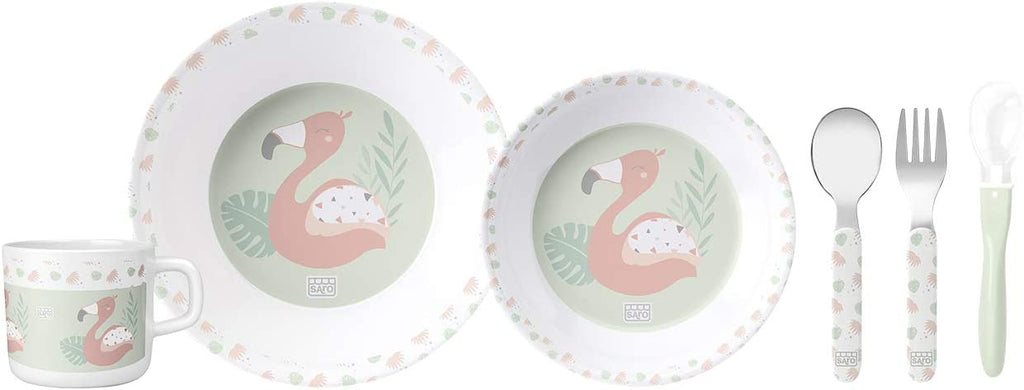 FLAMINGO PARTY DINNERWARE SET 6 PIECES