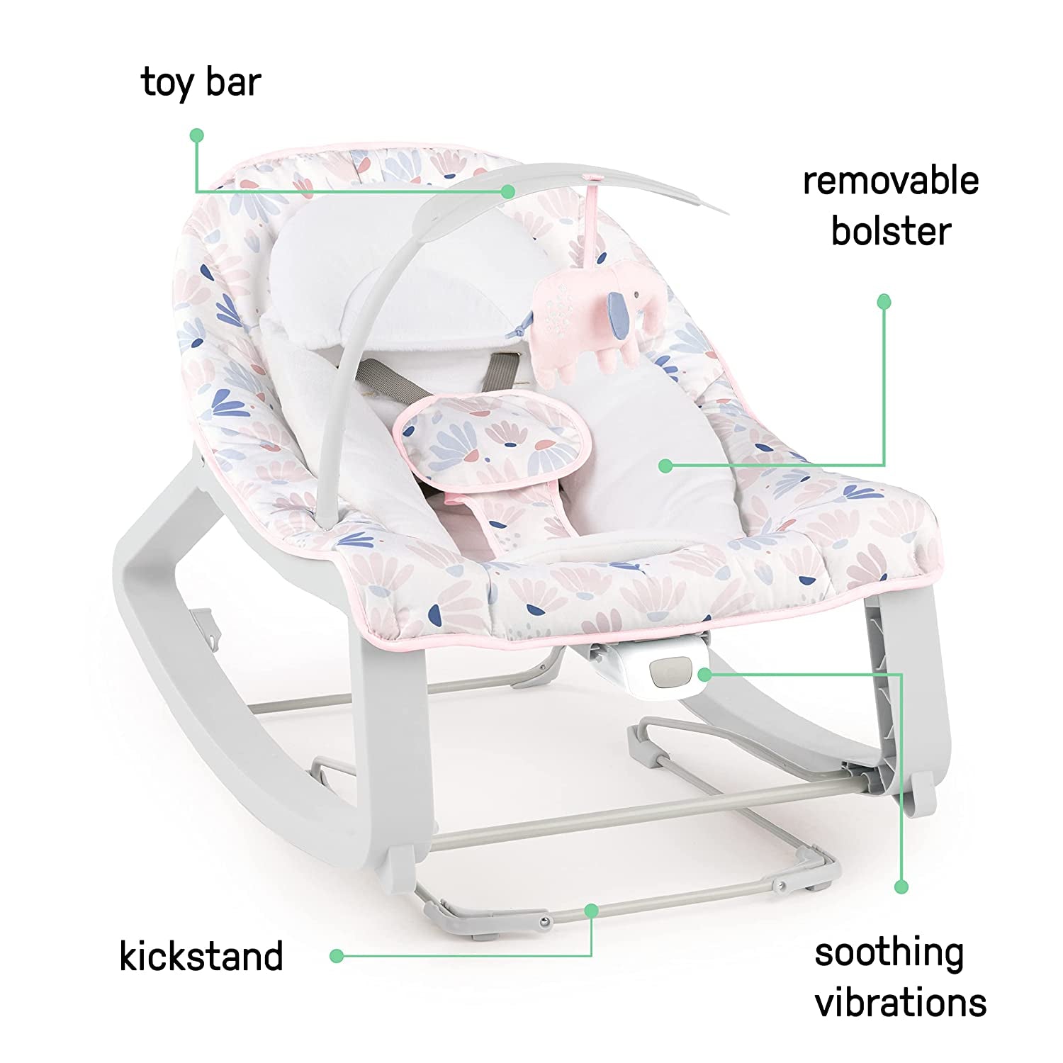 Ingenuity - Leagan si Balansoar Pink Cozy 3 in 1 Pink
