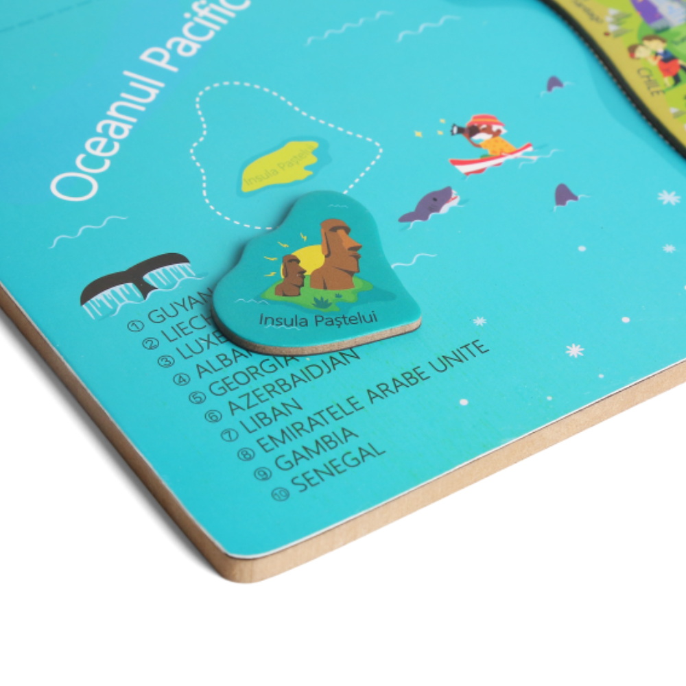 Harta mare a lumii - puzzle magnetic (lb.romana)