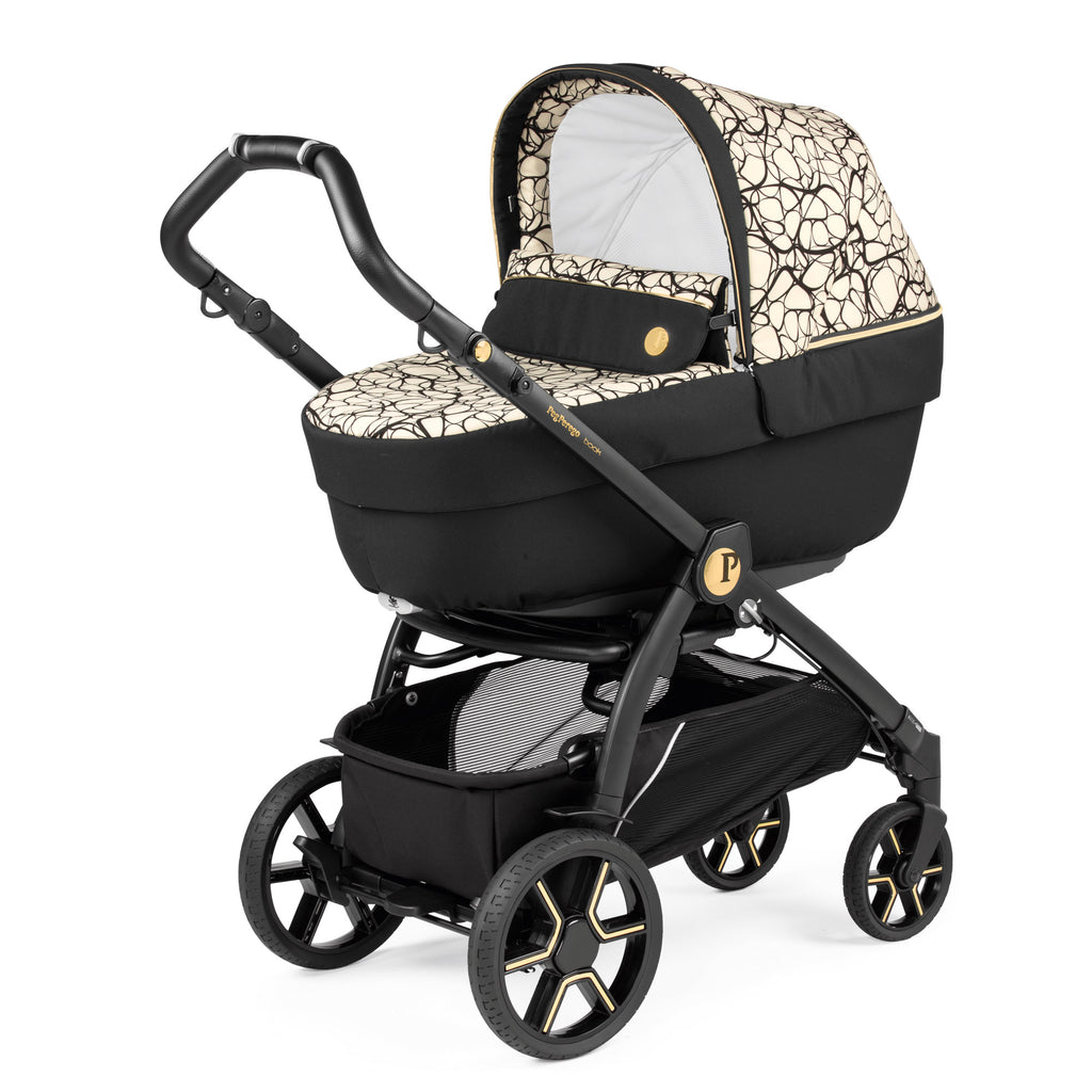 Carucior 3 in 1 Peg Perego Book, SLK, 0 - 22 kg, Graphic Gold, Negru / Bej