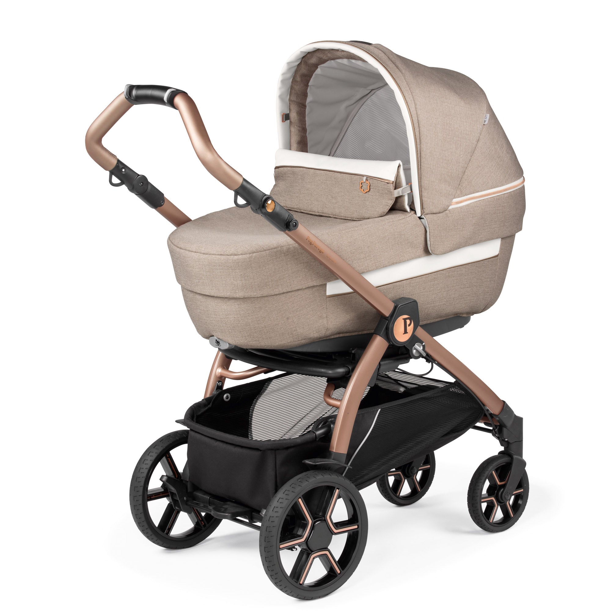 Carucior 3 in 1 Peg Perego Book, SLK, 0 - 22 kg, Mon Amour, Bej / Roz