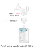 Pungi colectare lapte cu conectare directa (10 pungi, conector inclus)