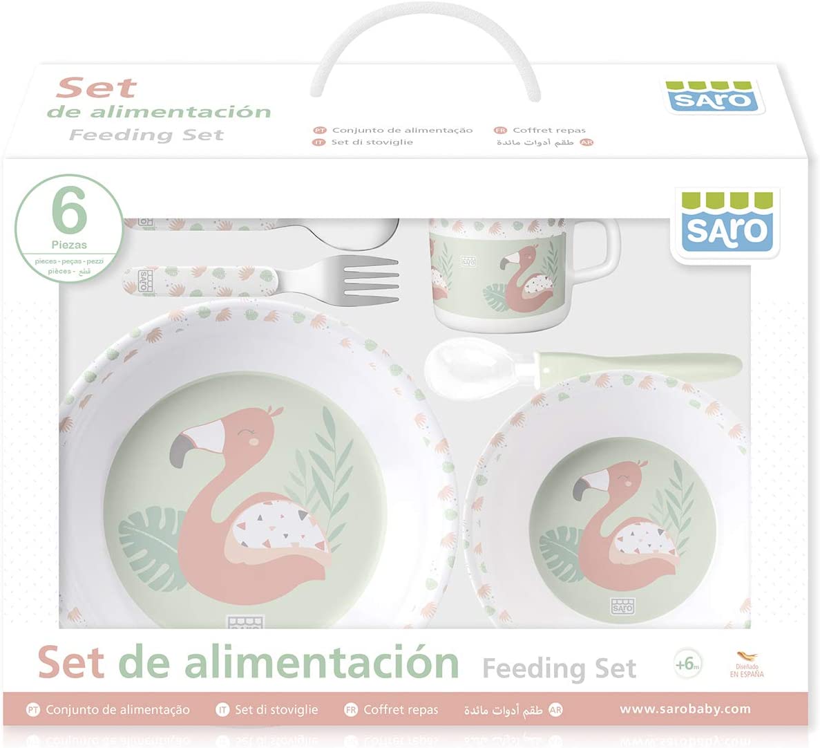 FLAMINGO PARTY DINNERWARE SET 6 PIECES