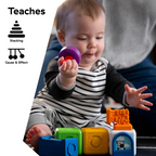 Baby Einstein - Blocuri magnetice de activitati, "Bridge & Learn" din 15 piese
