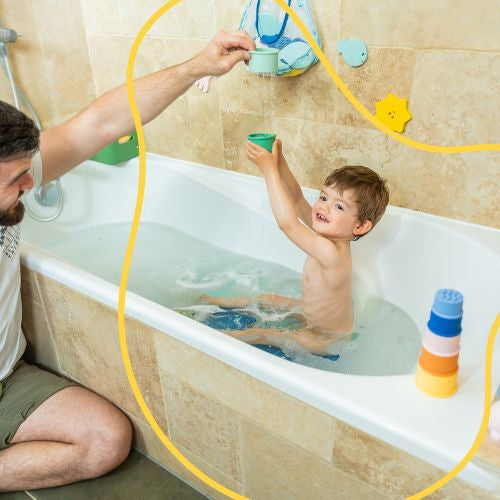 Badabulle - Set 7 jucarii stivuibile pentru baie