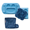 Set farfurie diversificare & gentuta gustare (albastru)