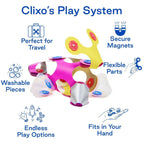Clixo® joc magnetic de construit - Tiny & Mighty Sparkle (9 piese)
