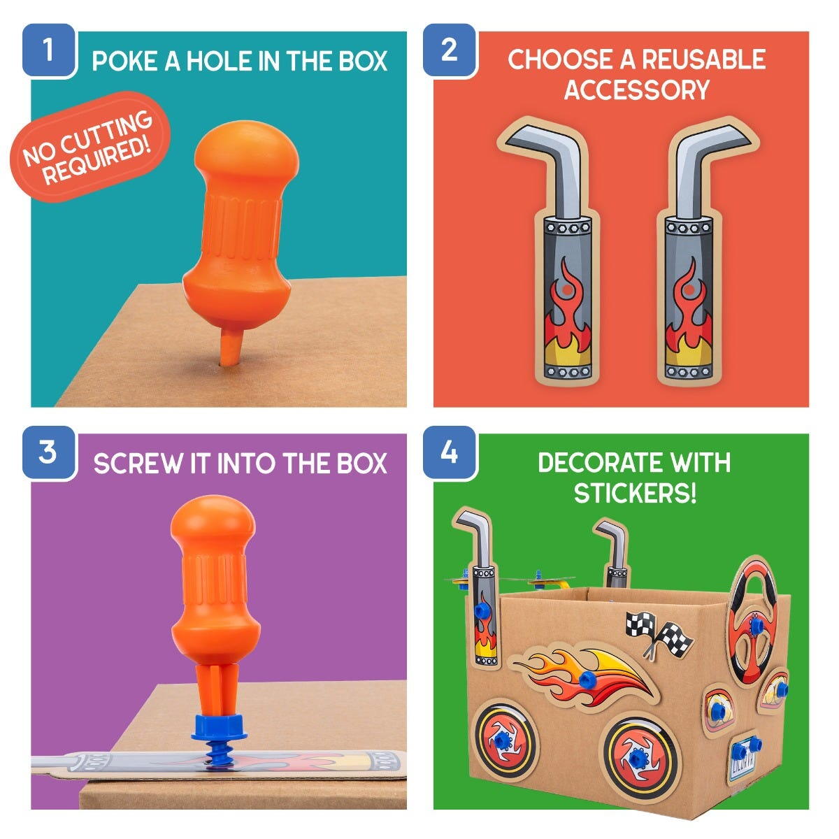 Set de creatie Boxineers™ - Vehicule din carton