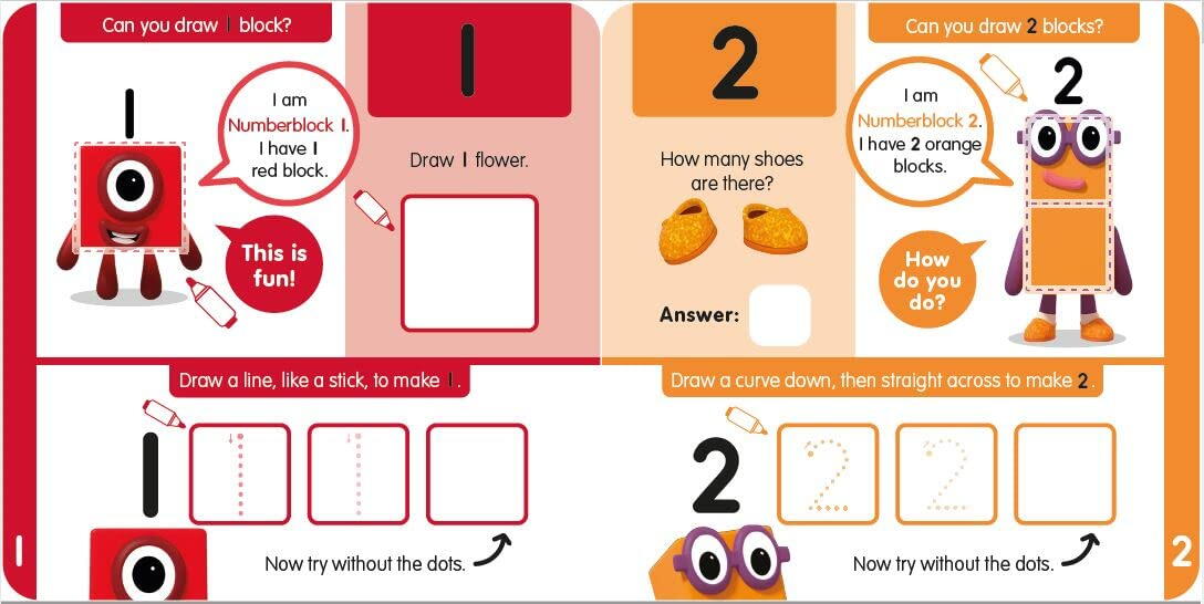 Carticica Scriu si sterg Numberblocks 1-10