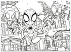 Puzzle de colorat maxi - Paienjenelul Marvel si prietenii lui uimitori (4 x 48 de piese)