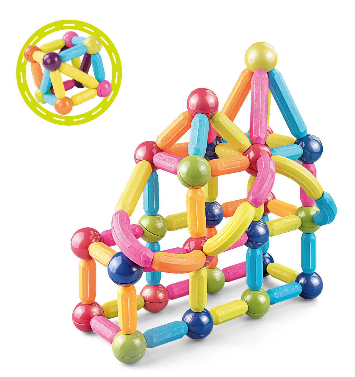 Set de constructie magnetic - Forme 3D (84 piese)