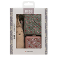 BIBS X Liberty Bundle - Set cutie cadou cu bavetica, cutie de suzeta, clip suzeta si jucarie multisenzoriala