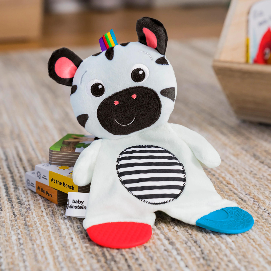 Bright Starts - Jucarie de dentitie din plus pentru bebelusi Zebra Zen