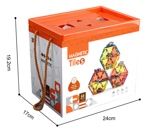 Joc magnetic - Parcarea masinutelor 66 piese (7.5 cm)