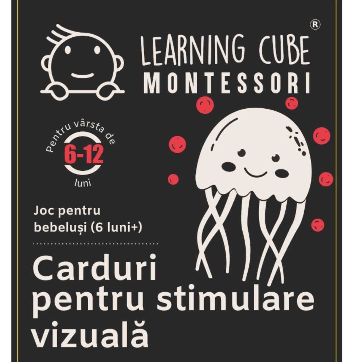 Carduri pentru stimulare vizuala tricolore (6 -12 luni)