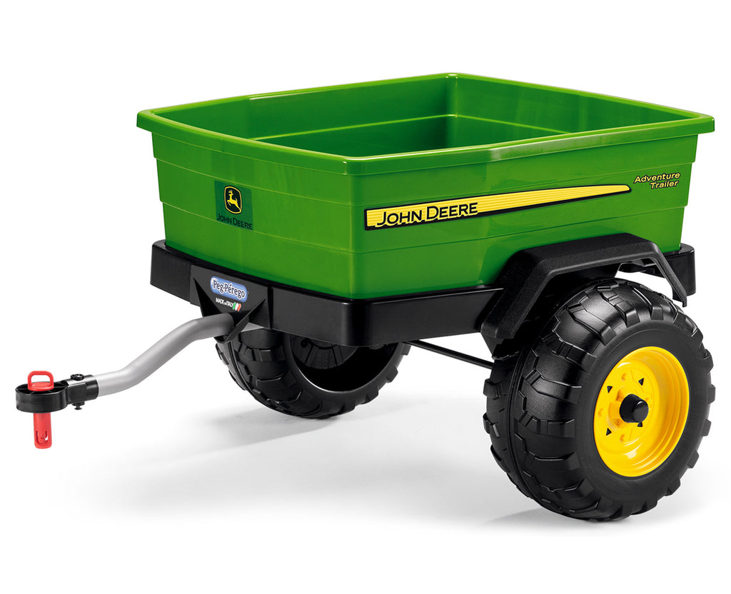 Remorca Peg Perego John Deere Adventure, 3 ani+, Negru / Verde / Galben