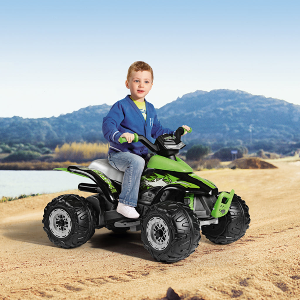 ATV Peg Perego Corral T-Rex, 330W, 12V, 3 ani +, Verde/ Negru