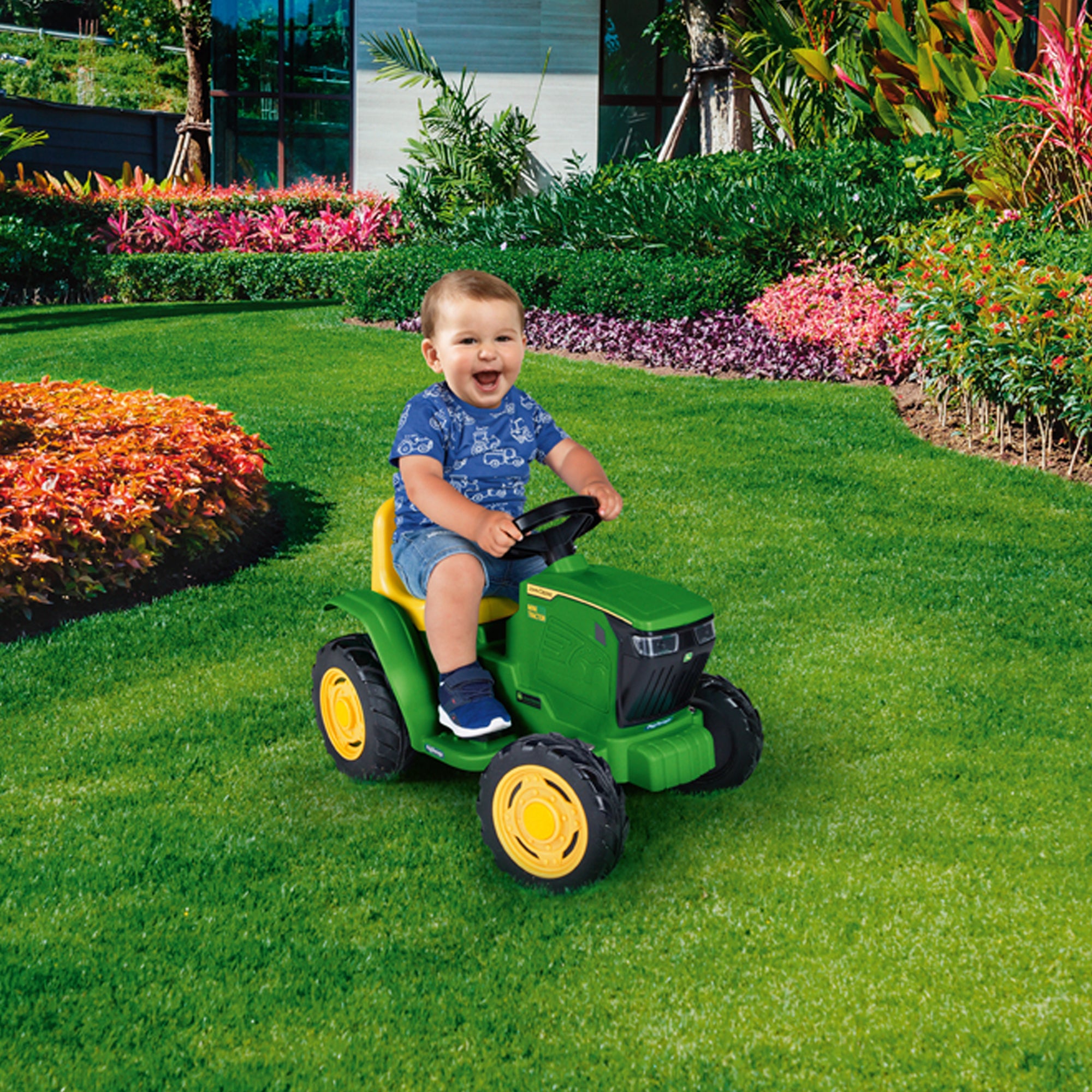 Tractor electric Peg Perego Mini JD John Deere, 6V, 12luni +, Verde / Galben