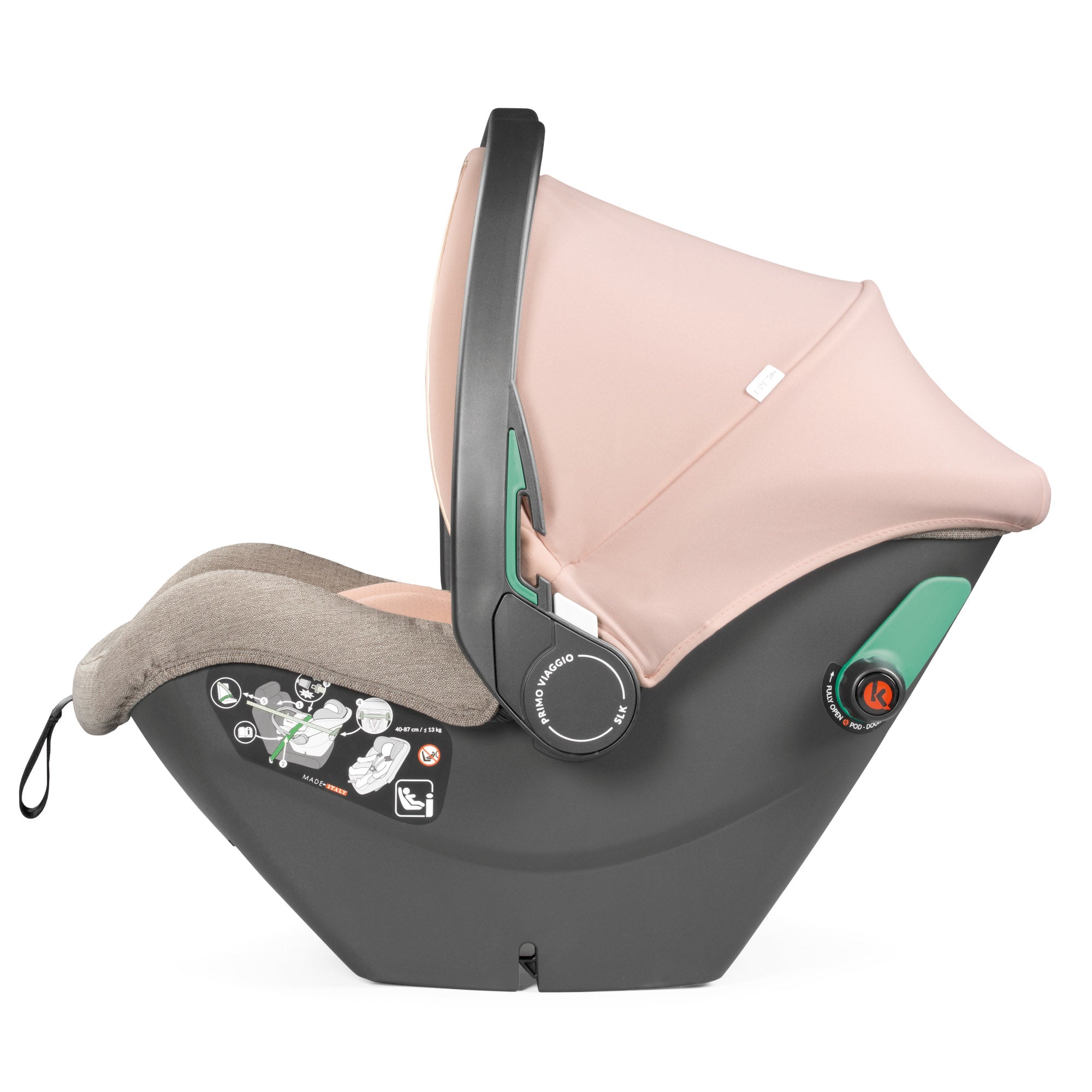 Scaun Auto Peg Perego i-size Primoviaggio SLK, 40 - 87 cm, 0-13 kg, Mon Amour, Bej / Roz