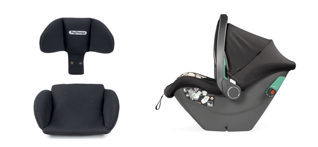 Scaun Auto, Peg Perego, i-size Primoviaggio SLK, 0-13 kg, 500, Graphic Gold, Alb/Negru