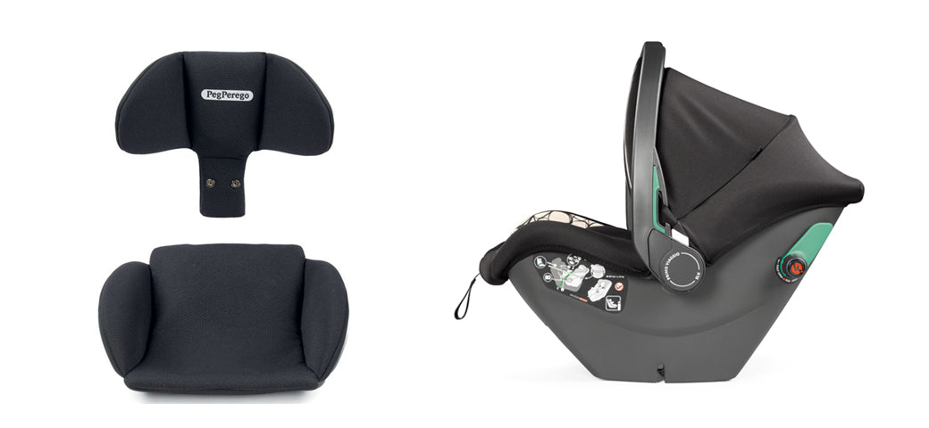 Scaun Auto, Peg Perego, i-size Primoviaggio SLK, 0-13 kg, 500, Graphic Gold, Alb/Negru