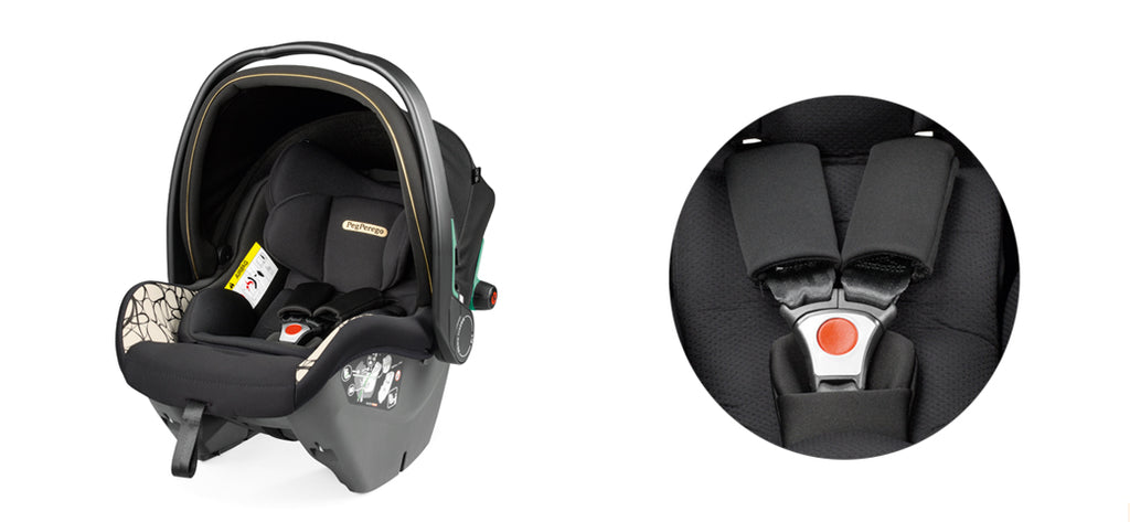 Scaun Auto, Peg Perego, i-size Primoviaggio SLK, 0-13 kg, 500, Graphic Gold, Alb/Negru