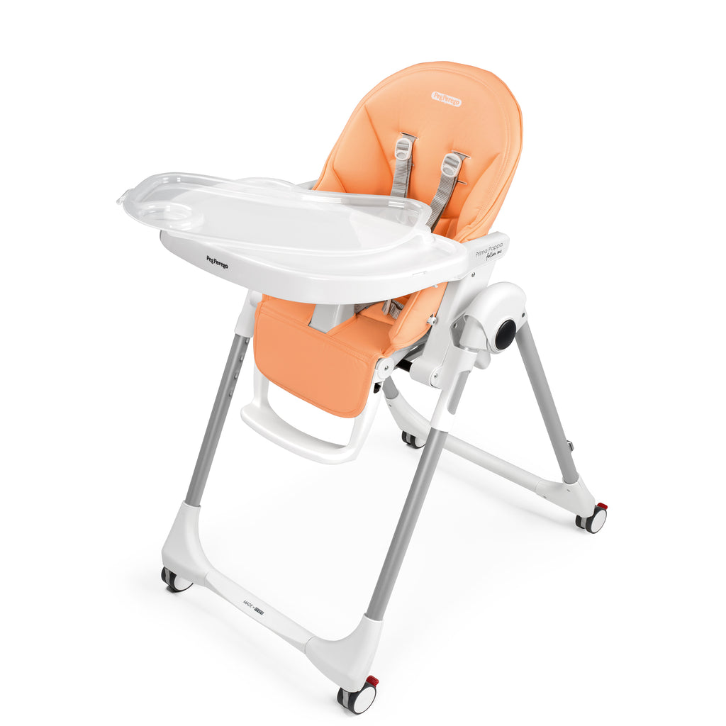 Scaun de masa 2in1 Peg Perego Prima Pappa Zero Follow Me, 0-15 Kg, Peach, Portocaliu