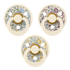 BIBS x Liberty - Set 3 suzete Colour Latex, tetina rotunda, simetrica & anatomica 0 luni + Ivory Eloise