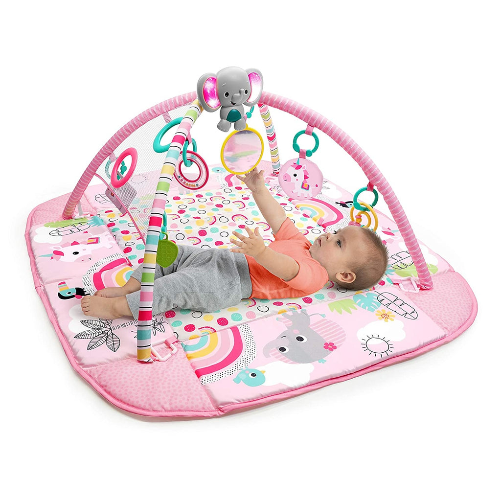 Bright Starts - Salteluta de activitati 5 in 1 Gym & Ball Pit Rainbow Tropics